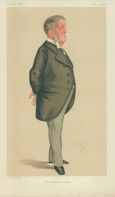 Admiral Frederick Beauchamp Paget-Seymour, The Swell of the Ocean, 9 September 1876, Vanity Fair Cartoon by Leslie Matthew Ward